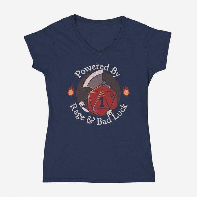 Rage And Bad Luck-Womens-V-Neck-Tee-rarpoint