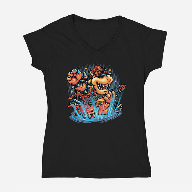 Rock The Mushroom Kingdom-Womens-V-Neck-Tee-glitchygorilla