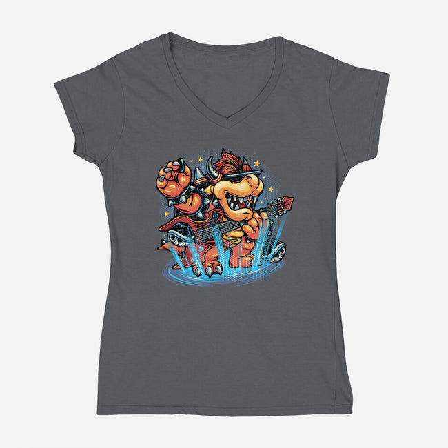 Rock The Mushroom Kingdom-Womens-V-Neck-Tee-glitchygorilla