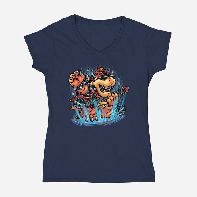 Rock The Mushroom Kingdom-Womens-V-Neck-Tee-glitchygorilla