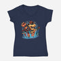 Rock The Mushroom Kingdom-Womens-V-Neck-Tee-glitchygorilla