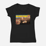 Purrsistence Of Memory-Womens-V-Neck-Tee-vp021