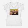 Purrsistence Of Memory-Womens-V-Neck-Tee-vp021