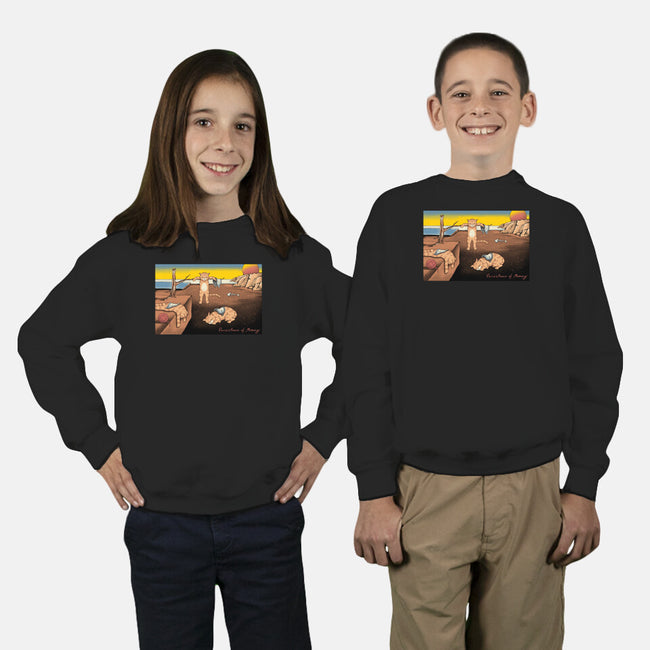 Purrsistence Of Memory-Youth-Crew Neck-Sweatshirt-vp021