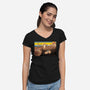 Purrsistence Of Memory-Womens-V-Neck-Tee-vp021