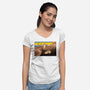 Purrsistence Of Memory-Womens-V-Neck-Tee-vp021