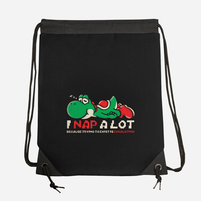 Existing Is Exhausting-None-Drawstring-Bag-turborat14