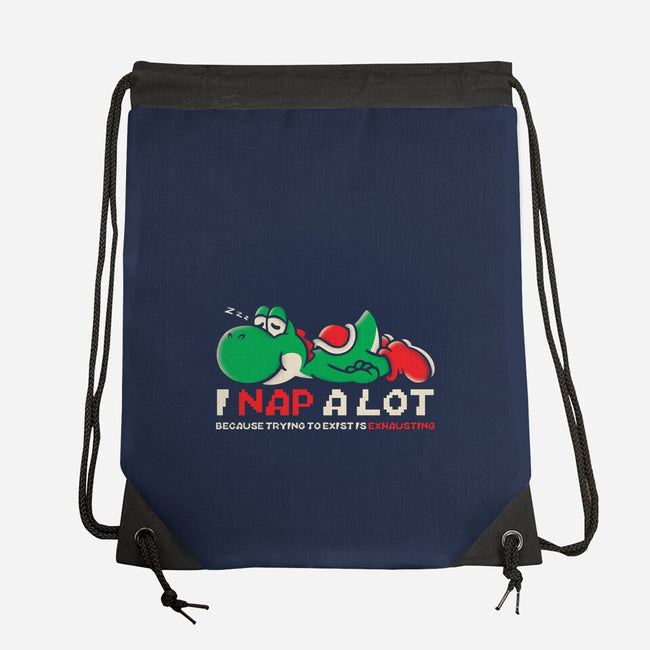 Existing Is Exhausting-None-Drawstring-Bag-turborat14