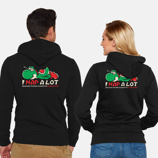 Existing Is Exhausting-Unisex-Zip-Up-Sweatshirt-turborat14