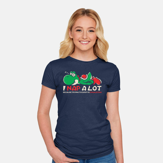 Existing Is Exhausting-Womens-Fitted-Tee-turborat14