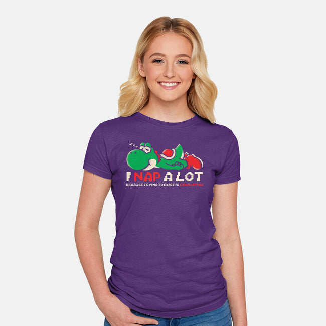 Existing Is Exhausting-Womens-Fitted-Tee-turborat14