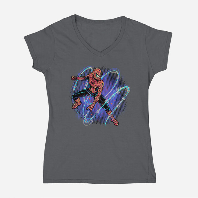 Maximum Spider Senses-Womens-V-Neck-Tee-glitchygorilla