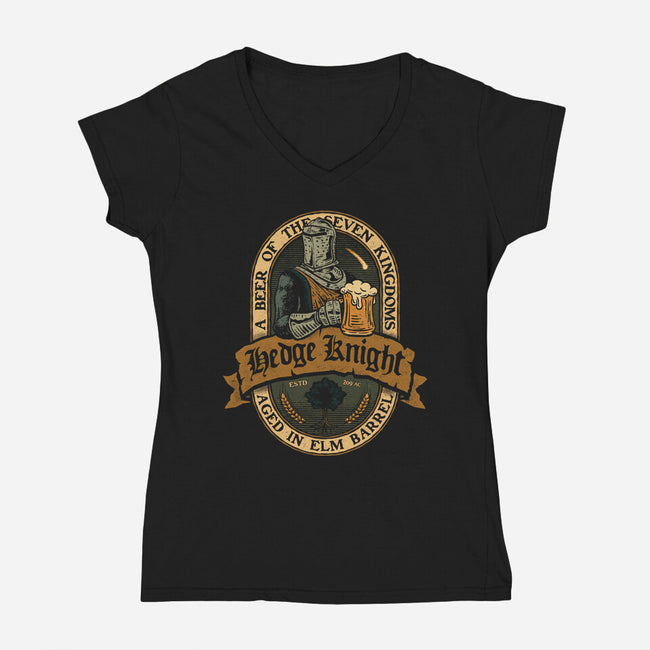 Hedge Knight Beer-Womens-V-Neck-Tee-teesgeex