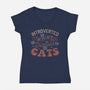 But Willing To Discuss Cats-Womens-V-Neck-Tee-tobefonseca