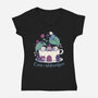 Alice Cats Tea-Womens-V-Neck-Tee-tobefonseca