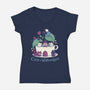 Alice Cats Tea-Womens-V-Neck-Tee-tobefonseca