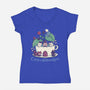 Alice Cats Tea-Womens-V-Neck-Tee-tobefonseca