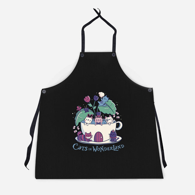 Alice Cats Tea-Unisex-Kitchen-Apron-tobefonseca