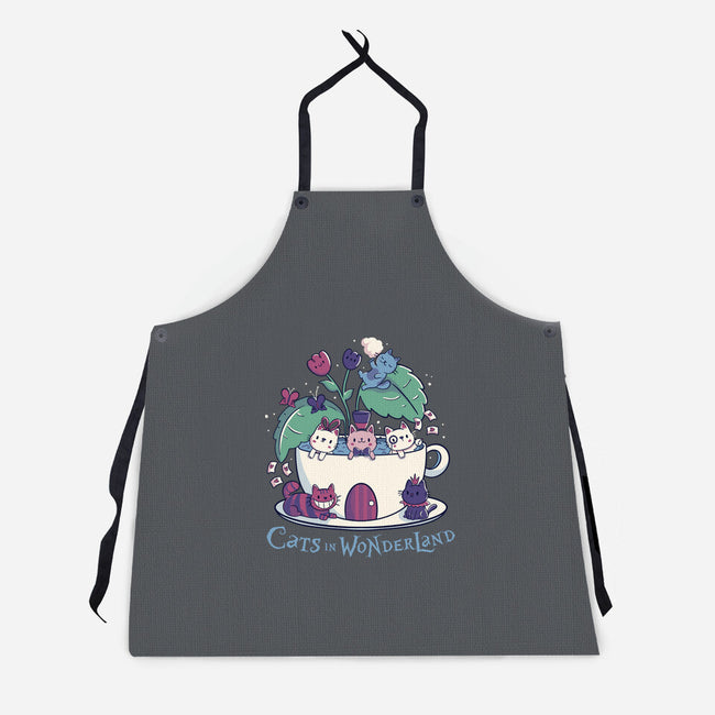 Alice Cats Tea-Unisex-Kitchen-Apron-tobefonseca