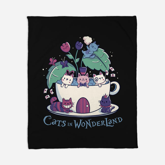 Alice Cats Tea-None-Fleece-Blanket-tobefonseca
