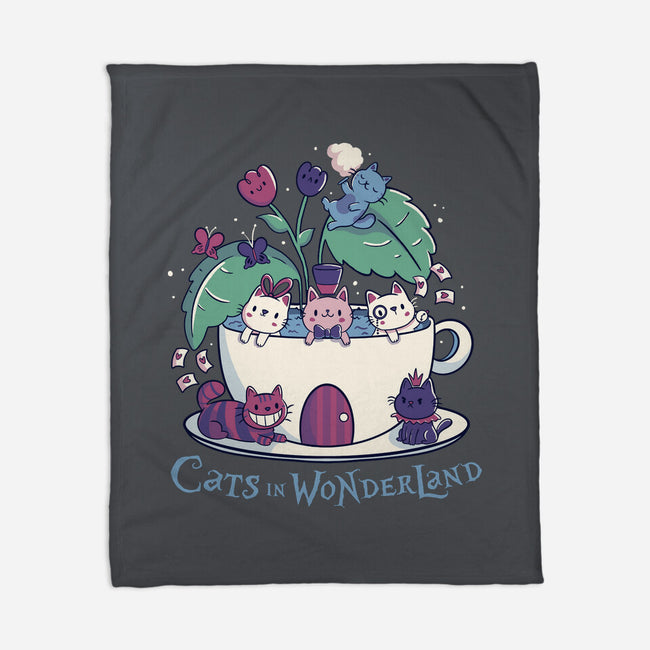Alice Cats Tea-None-Fleece-Blanket-tobefonseca