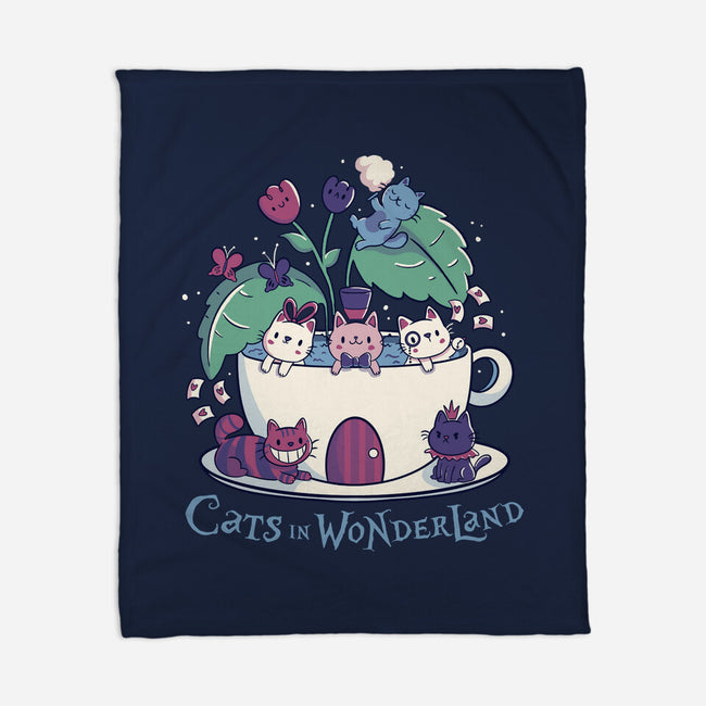 Alice Cats Tea-None-Fleece-Blanket-tobefonseca