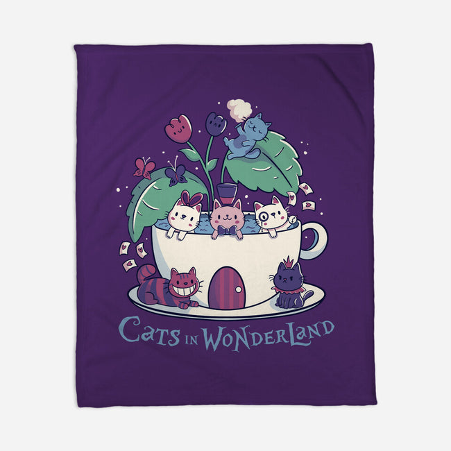 Alice Cats Tea-None-Fleece-Blanket-tobefonseca