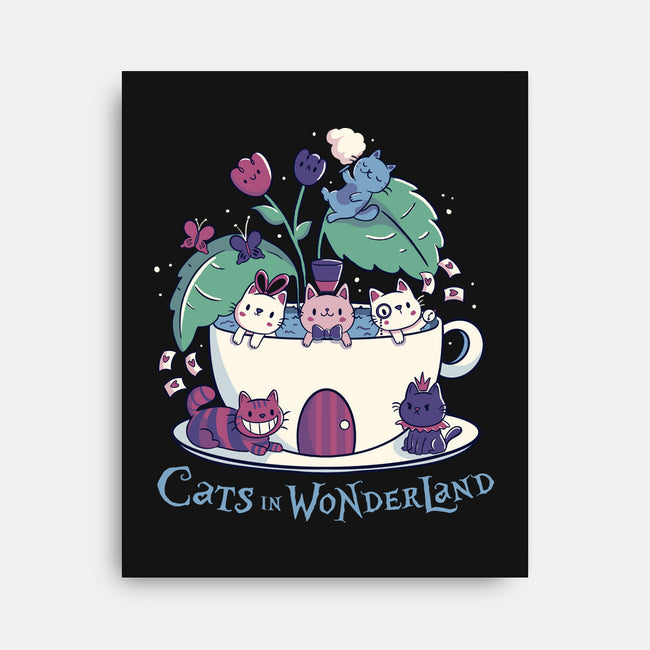 Alice Cats Tea-None-Stretched-Canvas-tobefonseca