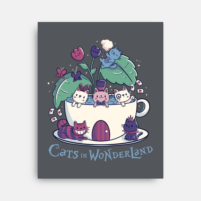 Alice Cats Tea-None-Stretched-Canvas-tobefonseca