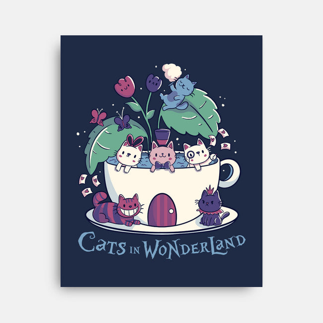 Alice Cats Tea-None-Stretched-Canvas-tobefonseca