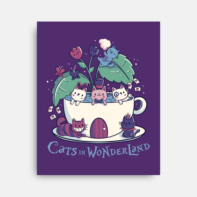 Alice Cats Tea-None-Stretched-Canvas-tobefonseca