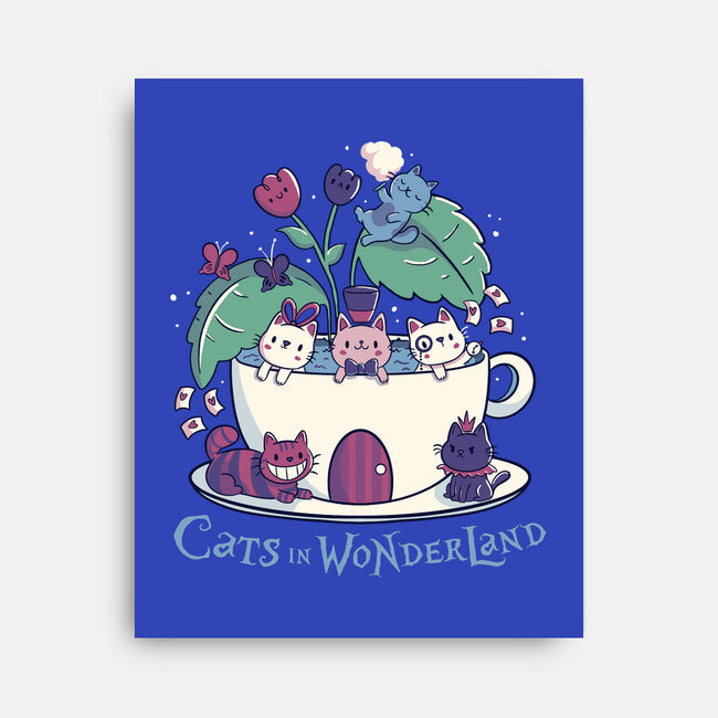 Alice Cats Tea-None-Stretched-Canvas-tobefonseca