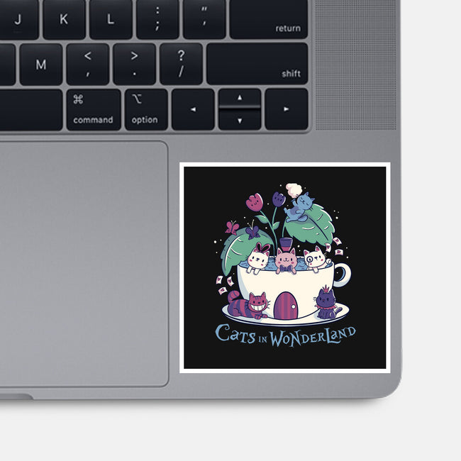 Alice Cats Tea-None-Glossy-Sticker-tobefonseca