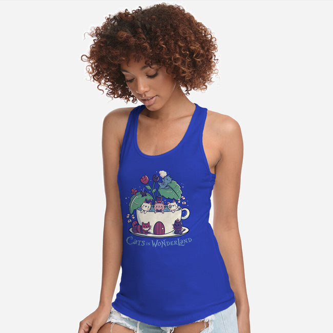 Alice Cats Tea-Womens-Racerback-Tank-tobefonseca