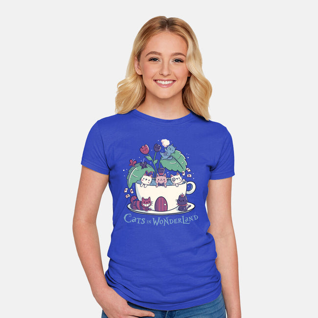 Alice Cats Tea-Womens-Fitted-Tee-tobefonseca