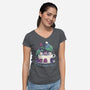 Alice Cats Tea-Womens-V-Neck-Tee-tobefonseca