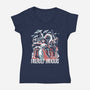 Friendly Invaders-Womens-V-Neck-Tee-zascanauta
