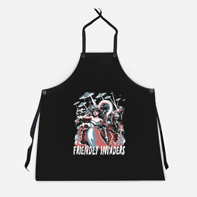 Friendly Invaders-Unisex-Kitchen-Apron-zascanauta