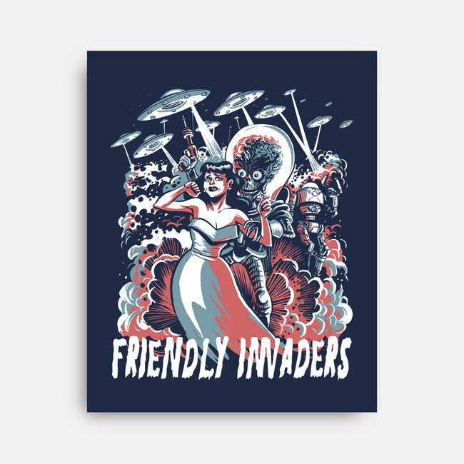 Friendly Invaders-None-Stretched-Canvas-zascanauta