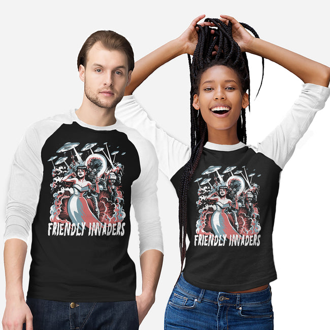 Friendly Invaders-Unisex-Baseball-Tee-zascanauta