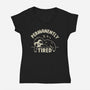 Permanently Tired-Womens-V-Neck-Tee-brunopires