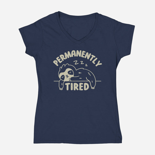 Permanently Tired-Womens-V-Neck-Tee-brunopires