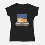 Tech Support Cat-Womens-V-Neck-Tee-sachpica