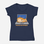 Tech Support Cat-Womens-V-Neck-Tee-sachpica