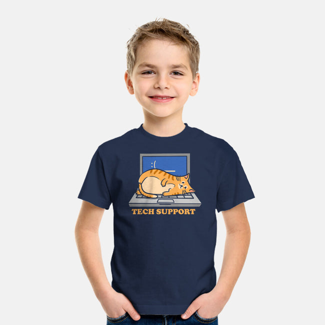 Tech Support Cat-Youth-Basic-Tee-sachpica