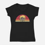 Retro Wind-Up Girl-Womens-V-Neck-Tee-rarpoint