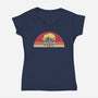Retro Wind-Up Girl-Womens-V-Neck-Tee-rarpoint