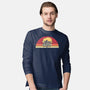 Retro Wind-Up Girl-Mens-Long Sleeved-Tee-rarpoint