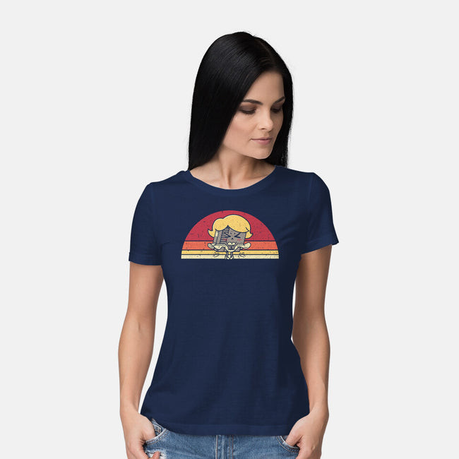 Retro Wind-Up Girl-Womens-Basic-Tee-rarpoint
