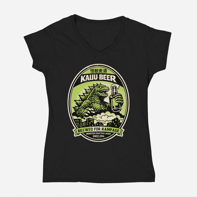 Giant Monster Beer-Womens-V-Neck-Tee-sachpica